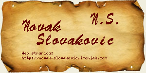 Novak Slovaković vizit kartica